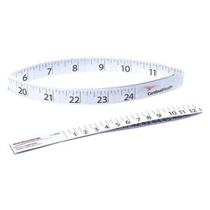 Flexible medical measuring tape with inch markings on a white background