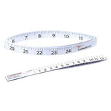 Flexible medical measuring tape with inch markings on a white background