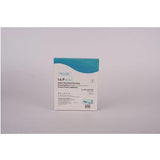 Packaging of non-adhesive foam wound dressing for medical use on a plain background