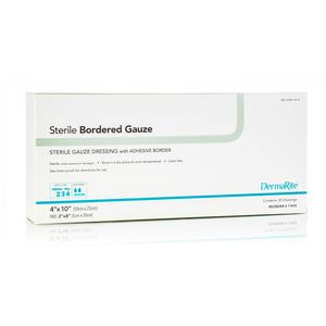 Sterile Bordered Gauze Dressing With Adhesive Border, 4" X 10"