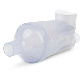 Clear plastic medical inhaler spacer chamber for respiratory therapy