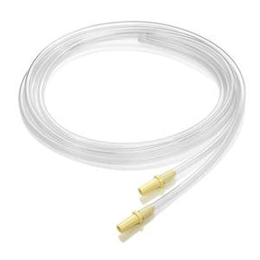 Clear medical oxygen tubing with yellow connectors for home healthcare