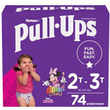 Huggies Pull-Ups toddler training pants box, size 2T-3T, 74 count, Disney Minnie Mouse design