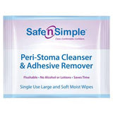 Safe n Simple peri-stoma cleanser and adhesive remover wipes single-use packet