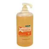 Large bottle of Ecolab Scrub-Stat 2% antimicrobial hand soap with pump dispenser