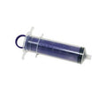 Large sterile medical syringe with clear body and visible measurement markings
