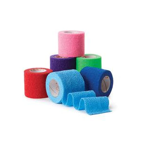 Colorful self-adhesive medical bandage rolls for wound care and first aid