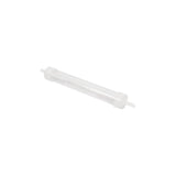 Clear plastic medical tube with connectors on both ends for fluid transfer