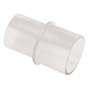 Transparent plastic tubing connector for medical equipment or respiratory supplies