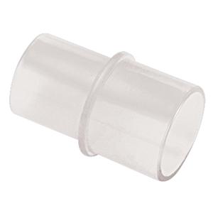 Transparent plastic tubing connector for medical equipment or respiratory supplies
