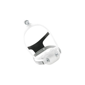 Clear CPAP full face mask with adjustable headgear for sleep apnea therapy
