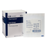 Box and package of Covidien Dermacea 2x2 inch sterile gauze sponges medical supplies