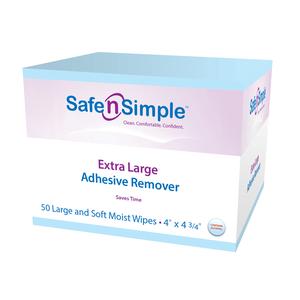 Safe N Simple Extra Large Adhesive Remover Wipe, 4" X 4-3/4"