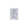 Sterile medical supplies kit with syringes and tubing in transparent plastic tray