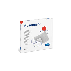 Atrauman sterile wound dressing box with product image and medical packaging design