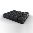 Black medical air cushion with interconnected inflated cells for pressure relief