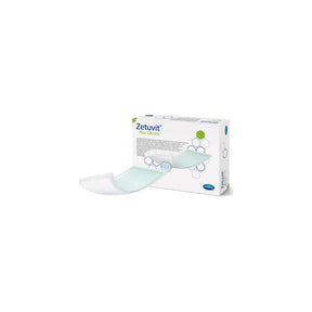 Zetuvit Plus Silicone medical wound dressing pad and retail box on white background