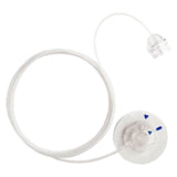 Infusion set with tubing and adhesive patch for insulin pump therapy