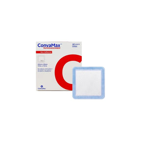 ConvaMax Superabsorber non-adhesive wound dressing with product box, 20cm x 20cm size
