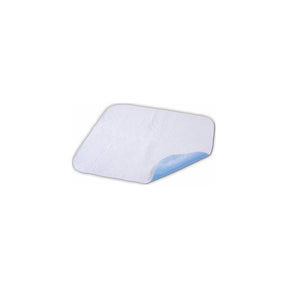 Disposable underpad with absorbent white surface and blue waterproof backing for incontinence