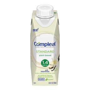 Compleat Standard plant-based vanilla tube feeding formula carton, 250mL, front view