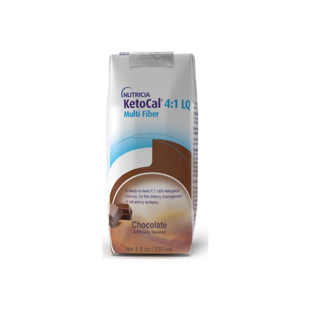 Nutricia KetoCal 4:1 LQ Multi Fiber chocolate flavored medical nutrition drink carton