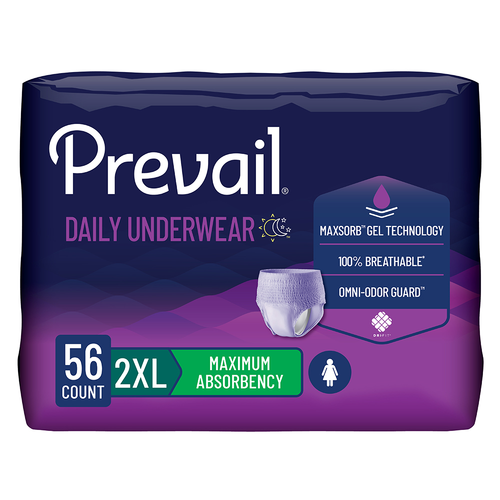 Prevail Incontinence Underwear for Women, Maximum Absorbency, XXL