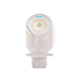 Ostomy bag for stoma care with adhesive barrier, medical supply product on white background