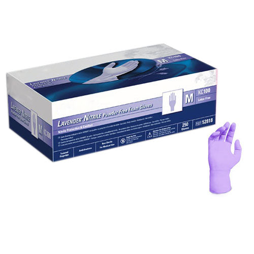 Lavender Nitrile Powder-free Exam Gloves, Medium