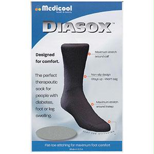 Diasox Seam-free Sock, Medium, Black, Cotton/acryl