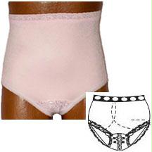 Options Split-lace Crotch With Built-in Barrier/support, Light Yellow, Right Side Stoma, Medium 6-7, Hips 37"-41"