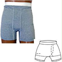 Options Men's Brief With Built-in Barrier/support, Gray, Left-side Stoma, Small, Hips 32" - 34"