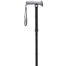 Black Folding Cane With Gel Grip Handle