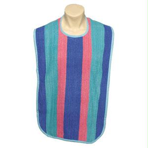 Adult Bib With Velcro Closure, Multi-striped, 18" X 34"