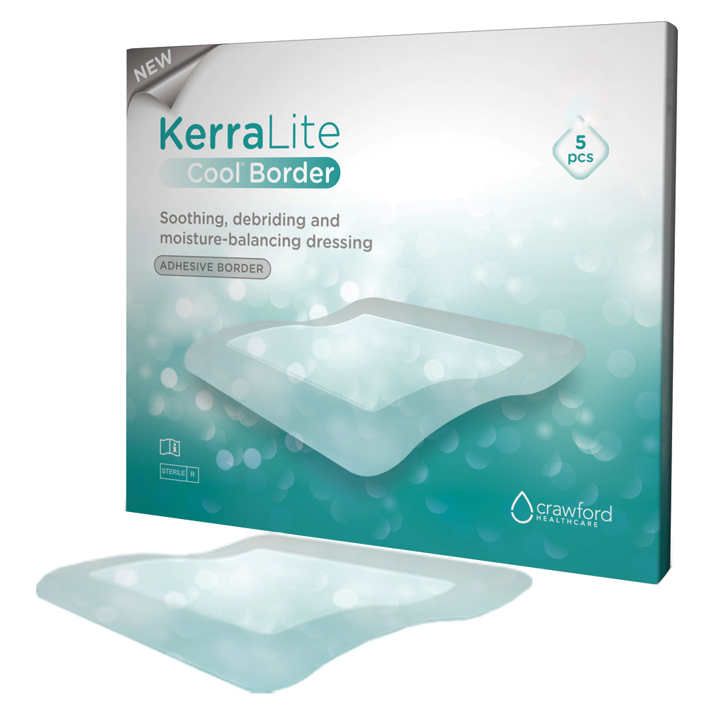 Kerralite Cool Border Hydrogel Sheet Cover Dressing Combination, 4.3" X 4.3"