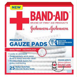 J & J Band-aid First Aid Gauze Pads 3" X 3" 25 Ct