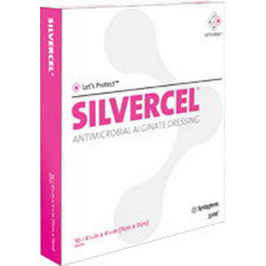 Silvercel Antimicrobial Alginate Dressing 4-1/4" X 4-1/4"