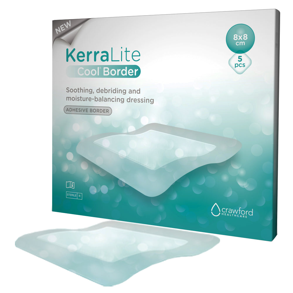 Kerralite Cool Border Hydrogel Sheet Cover Dressing Combination, 3" X 3"