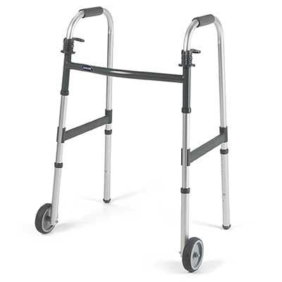 Dual-release Adult Paddle Walker With 5" Fixed Wheel