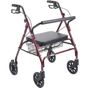 Drive Medical Durable 4-wheel Rollator With Fold Up Removable Back, Red, 25.5" L X 23.5" W X 35" H