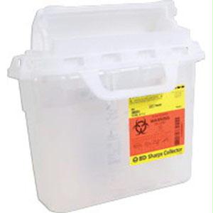 Sharps Container Horizontal Entry, Clear,5.4 Qt