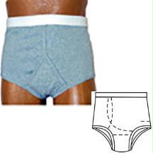 Options Men's Baisc With Built-in Barrier/support, Gray, Right-side Stoma, Small 32-34