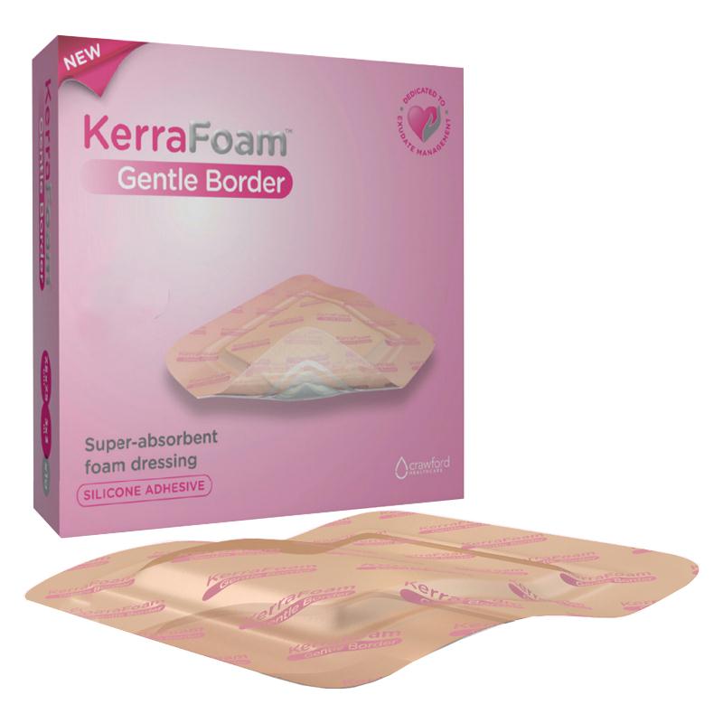 Kerrafoam Gentle Border Absorbent Dressing, 6" X 6"