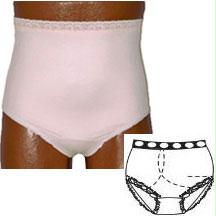 Options Ladies' Basic With Built-in Barrier/support, Light Yellow, Right-side Stoma, Large 8-9, Hips 41" - 45"