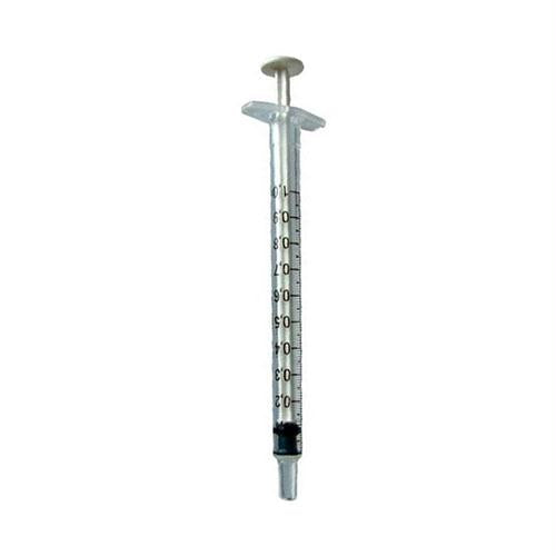 Oral Dispenser, 1ml, Clear Barrel, White Plunger