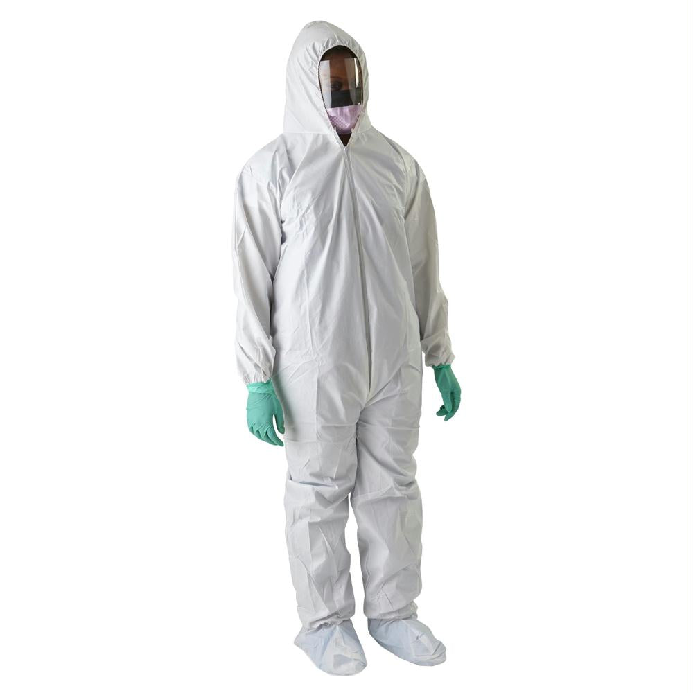 Anti-static Microporous Breathable Coveralls With Hood And Boots, 4x-large