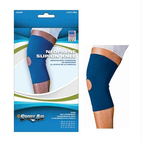 Sportaid Neoprene Slip-on Knee Brace, Open Patella, Blue, Medium, 14" - 15"