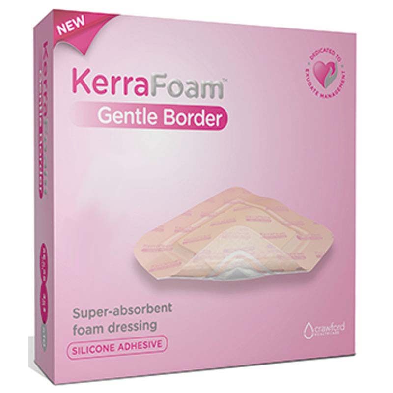 Kerrafoam Gentle Border Absorbent Dressing, 3" X 3"