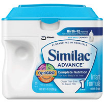 Similac Advance 20 W/iron Pwdr, Retail 12.4oz. Can