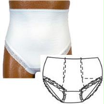 Options Ladies' Brief With Built-in Barrier/support, Black, Dual Stoma, Medium 6-7, Hips 37" - 41"